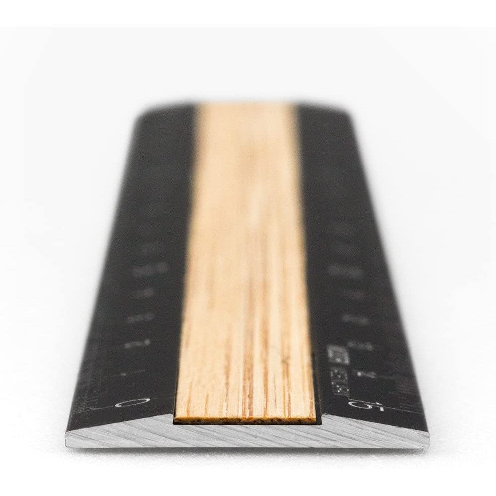Midori Ruler - Compact Aluminum With Premium Wood 15cm / 6 inches Made in Japan