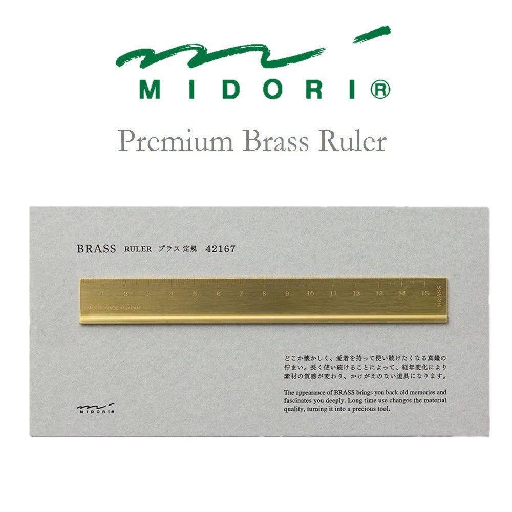 Midori Premium Brass Ruler 15cm Made in Japan