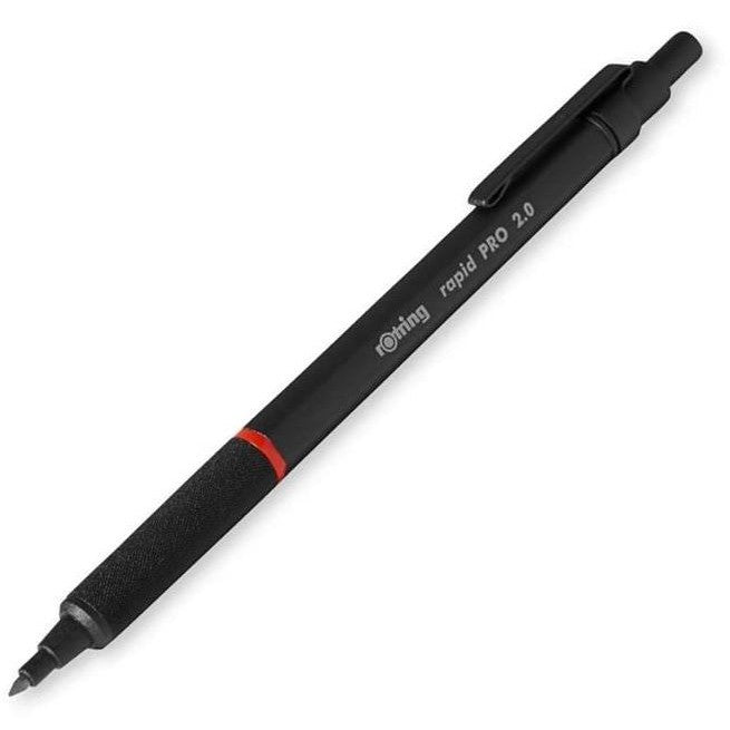 rOtring Rapid Pro Full Metal Drafting Pencil (0.5, 0.7, 2.0 mm) Ballpoint Pen (1.0mm) Black/Silver RapidPro rotring