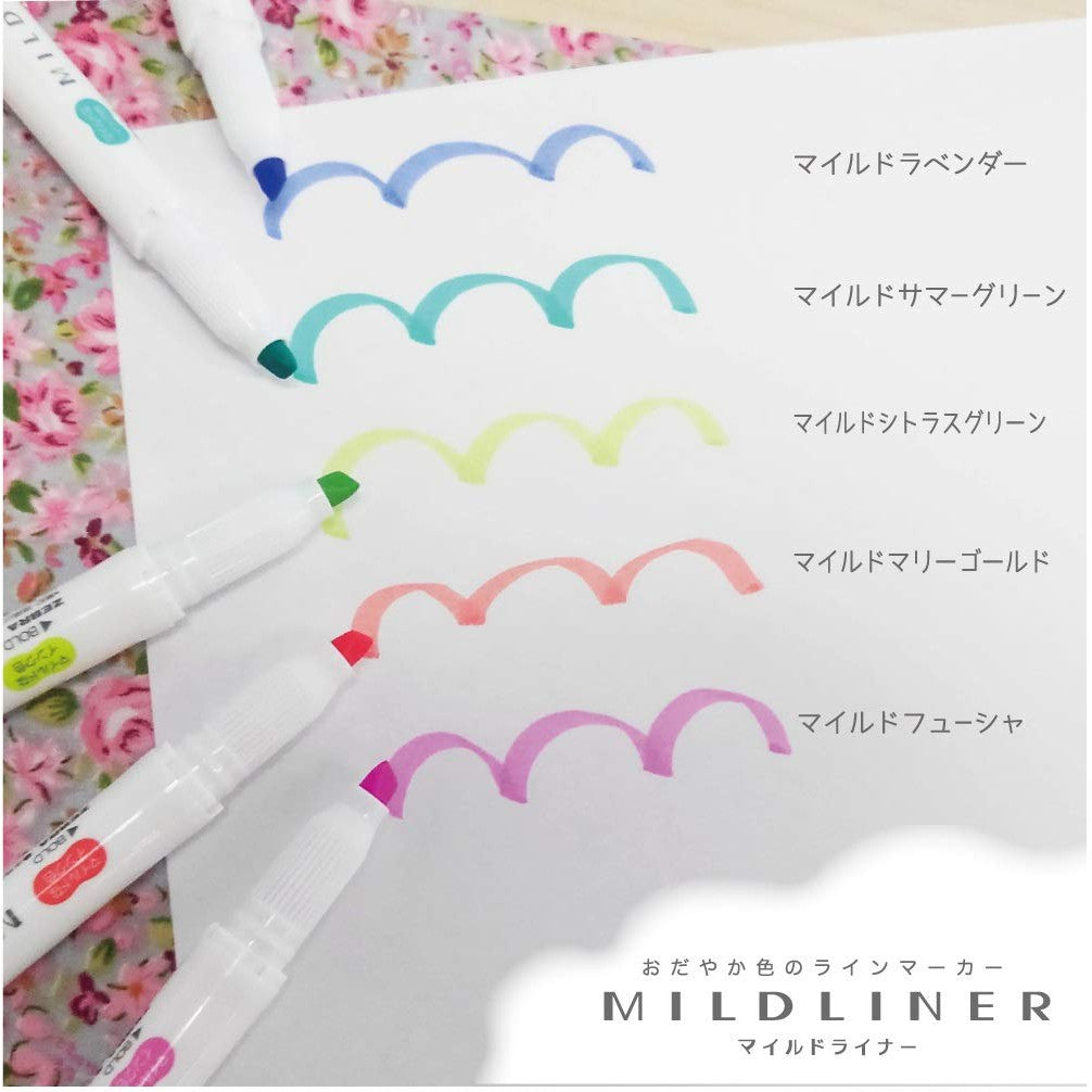 Zebra Mildliner Double Sided Highlighter Set Green Pack