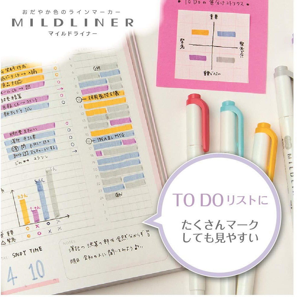 Zebra Mildliner Double Sided Highlighter Set Green Pack