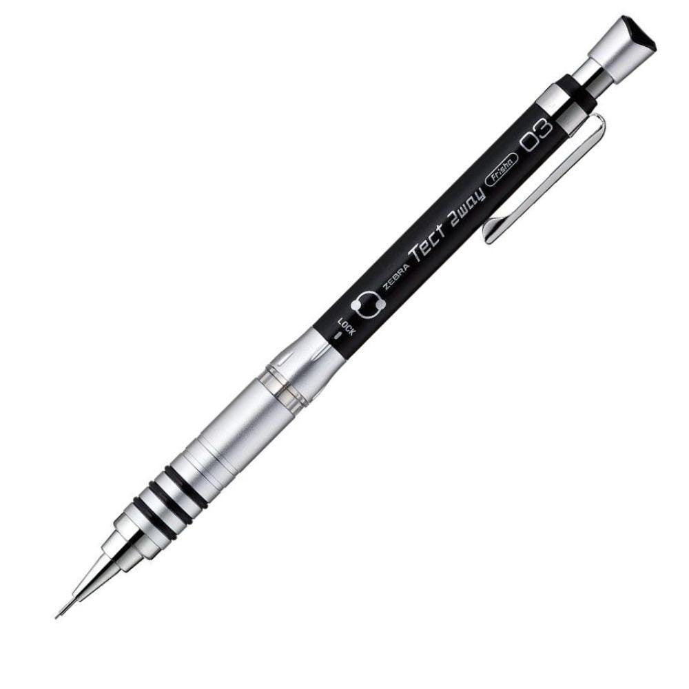Zebra Metal Grip Tect 2way 0.3mm (Shake+Press) Dual Function Drafting Mechanical Pencil