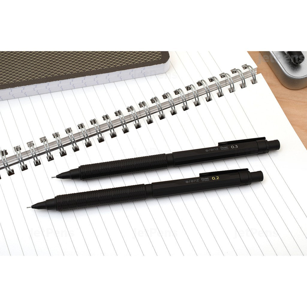Pentel Orenz Nero Mechanical Drafting Pencil (0.2mm, 0.3mm, 0.5mm) Spring loaded Metal Auto Feed