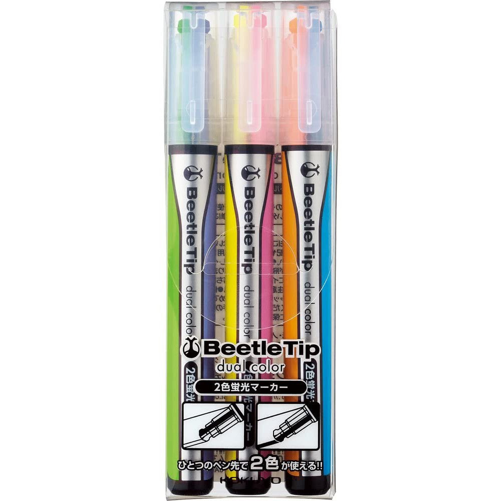 Kokuyo Beetle Tip Dual Color Highlighter Marker (3pcs pack) PM-L303/PM-L313