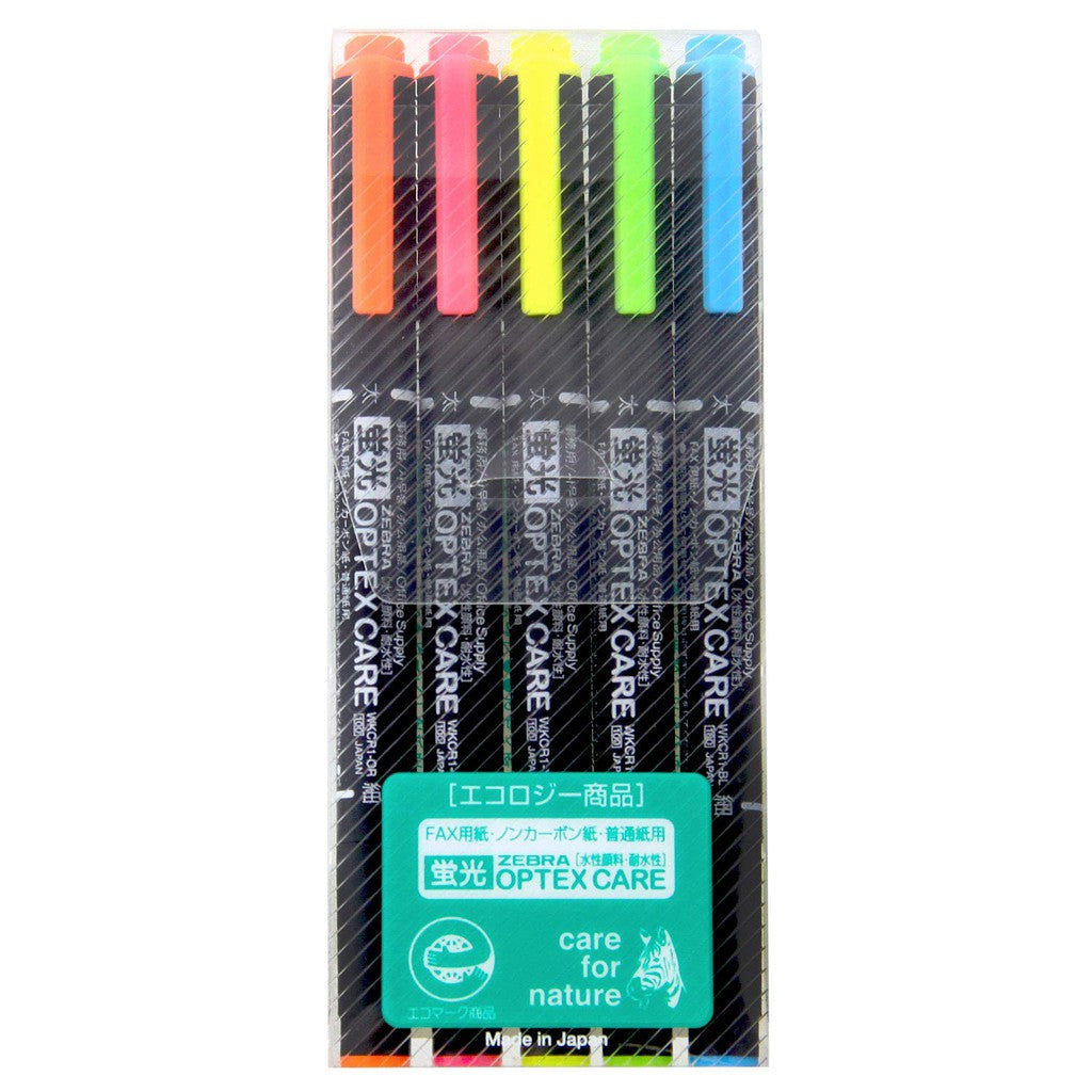 Zebra Highlighter Optex Care - Japan Edition Water Proof Light Resistant Double Sided Bight