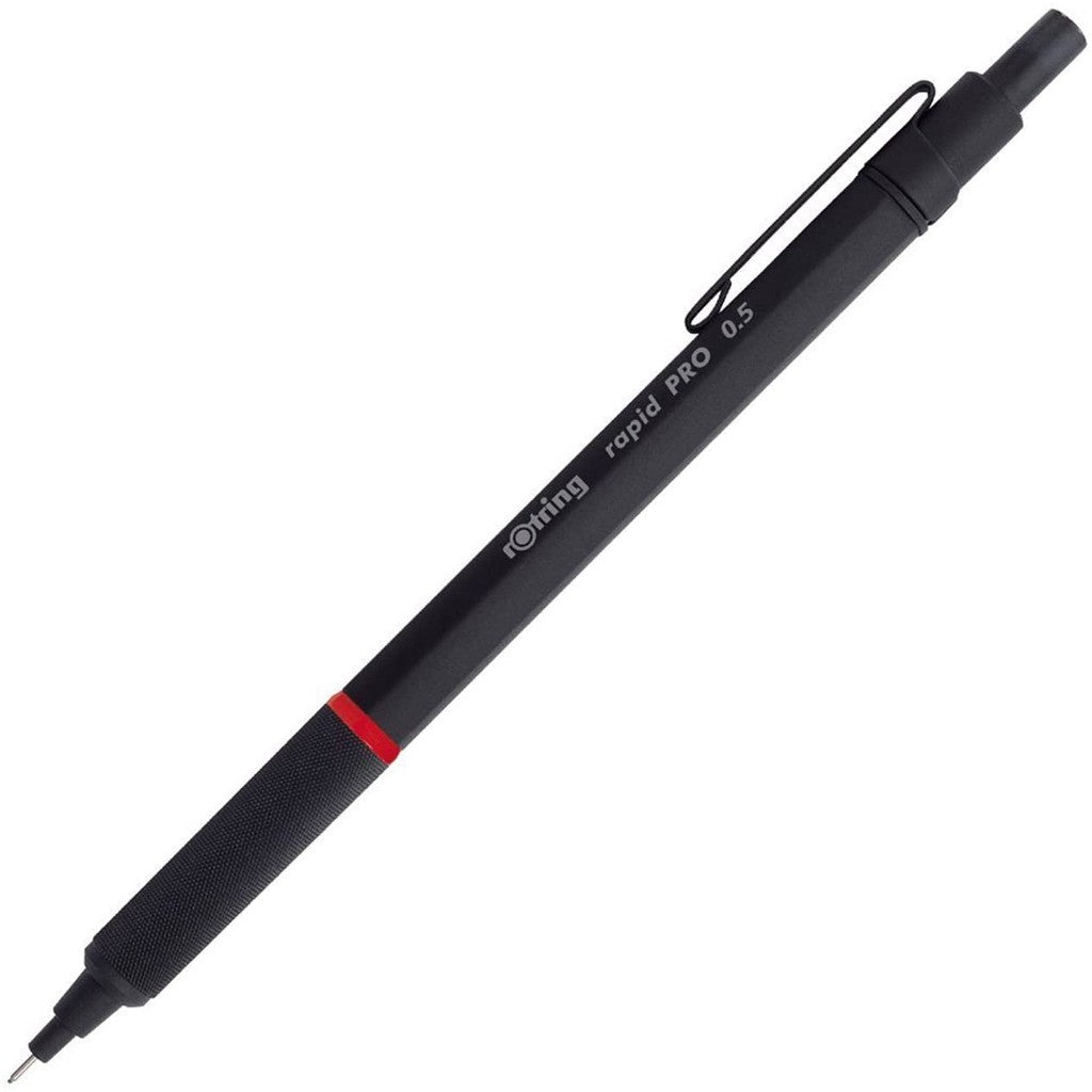 rOtring Rapid Pro Full Metal Drafting Pencil (0.5, 0.7, 2.0 mm) Ballpoint Pen (1.0mm) Black/Silver RapidPro rotring