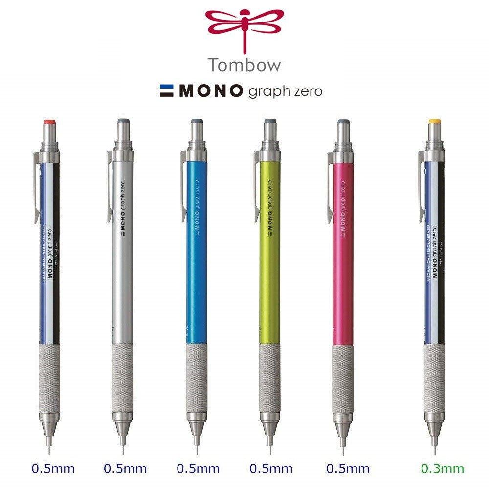 Tombow Mono Graph Zero Metal Body Mechanical Pencil (0.5mm, 0.3mm)