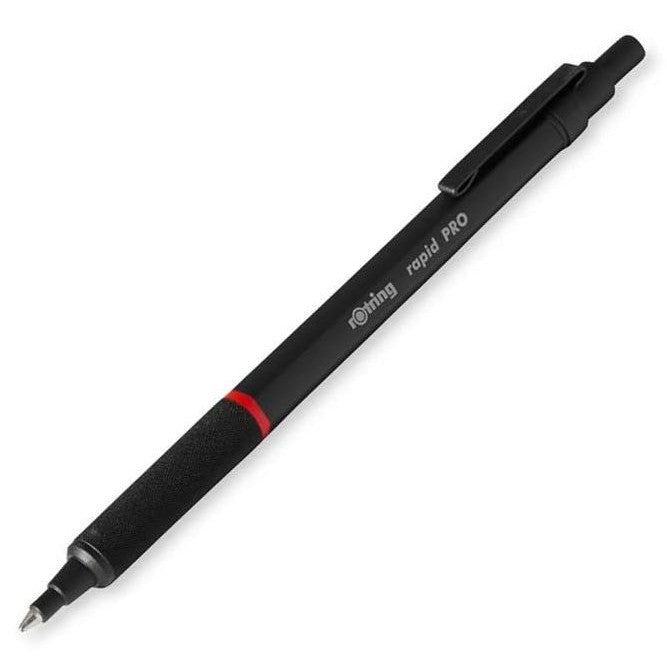 rOtring Rapid Pro Full Metal Drafting Pencil (0.5, 0.7, 2.0 mm) Ballpoint Pen (1.0mm) Black/Silver RapidPro rotring