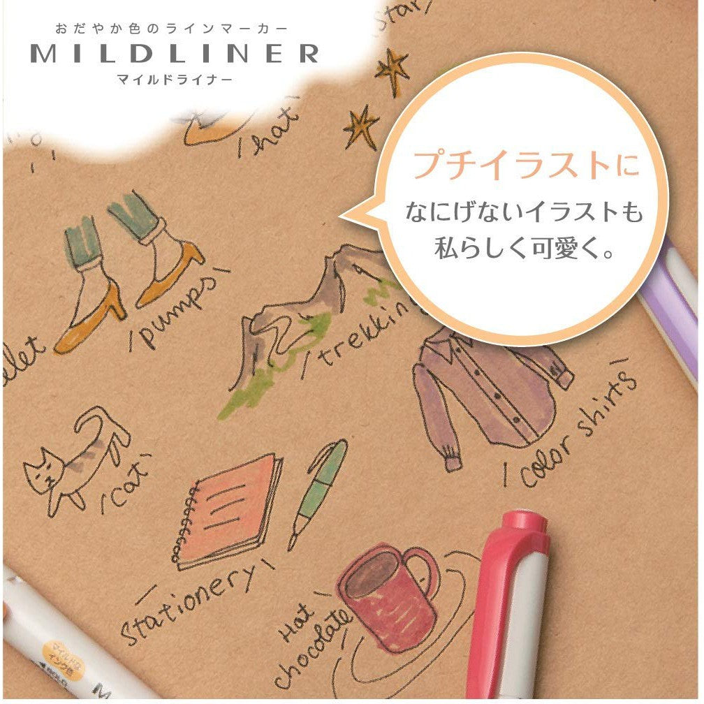 Zebra Mildliner Double Sided Highlighter Set Green Pack