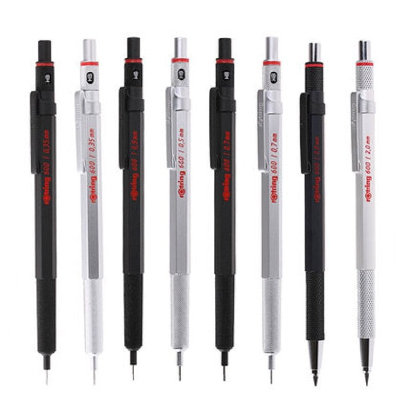 rOtring 600 Full Metal Drafting Pencil (0.3, 0.5, 0.7, 2.0 mm) Ballpoint Pen (1.0 mm) rotring