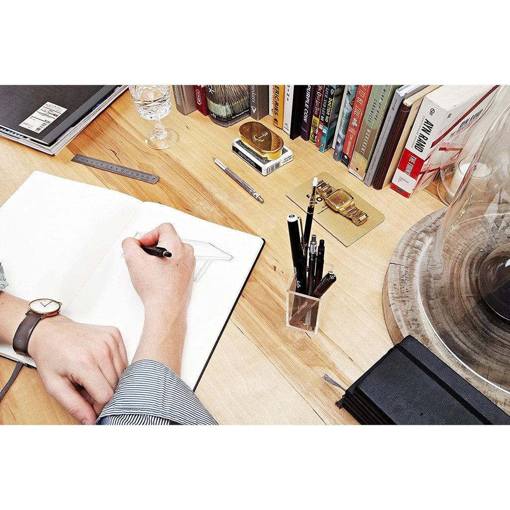 rOtring Rapid Pro Full Metal Drafting Pencil (0.5, 0.7, 2.0 mm) Ballpoint Pen (1.0mm) Black/Silver RapidPro rotring