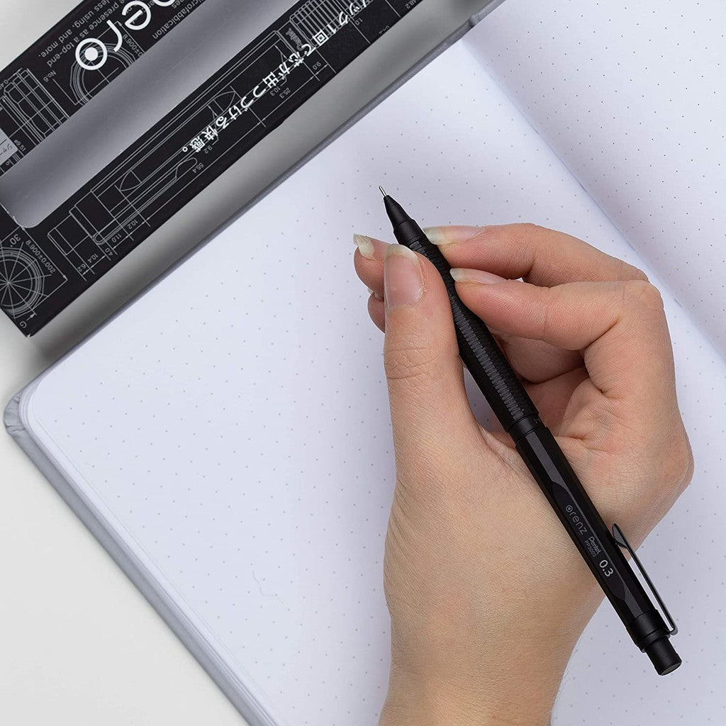 Pentel Orenz Nero Mechanical Drafting Pencil (0.2mm, 0.3mm, 0.5mm) Spring loaded Metal Auto Feed