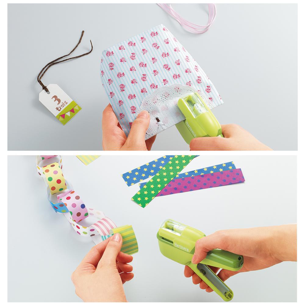 Kokuyo Harinacs Staplerless Stapler Gun-Type Paper Press 10 Sheets SLN-MSH110D SLN-MSH110G SLN-MSH110LB SLN-MSH110W