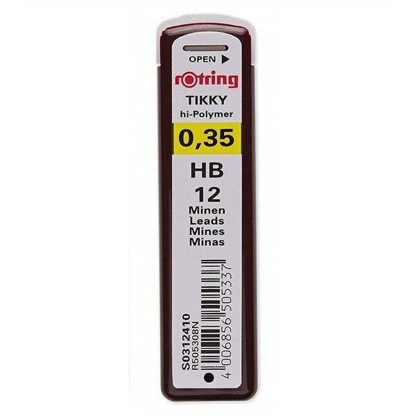 Rotring Tikky Hi-Polymer Pencil Lead (0.3 0.35 0.5 0.7 0.9 1.0 2.0 mm 2H H HB B 2B)