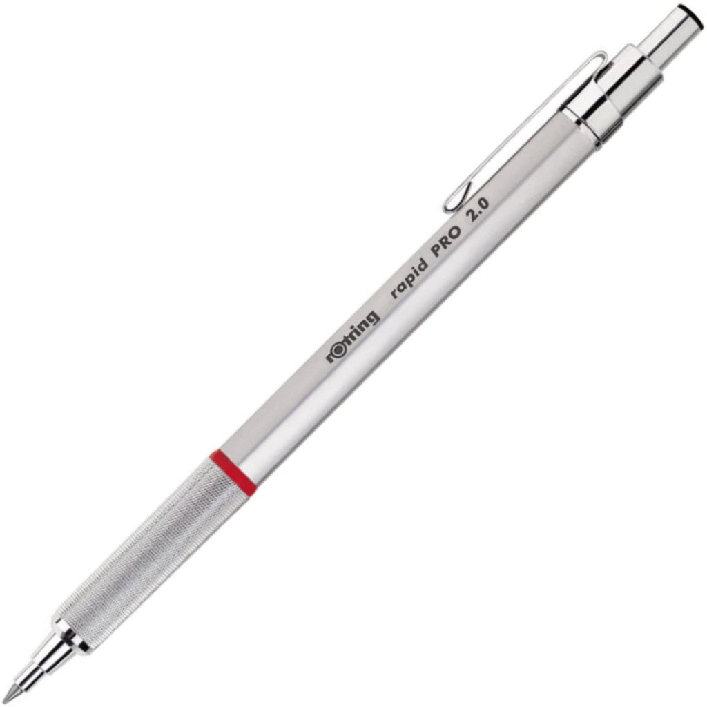 rOtring Rapid Pro Full Metal Drafting Pencil (0.5, 0.7, 2.0 mm) Ballpoint Pen (1.0mm) Black/Silver RapidPro rotring