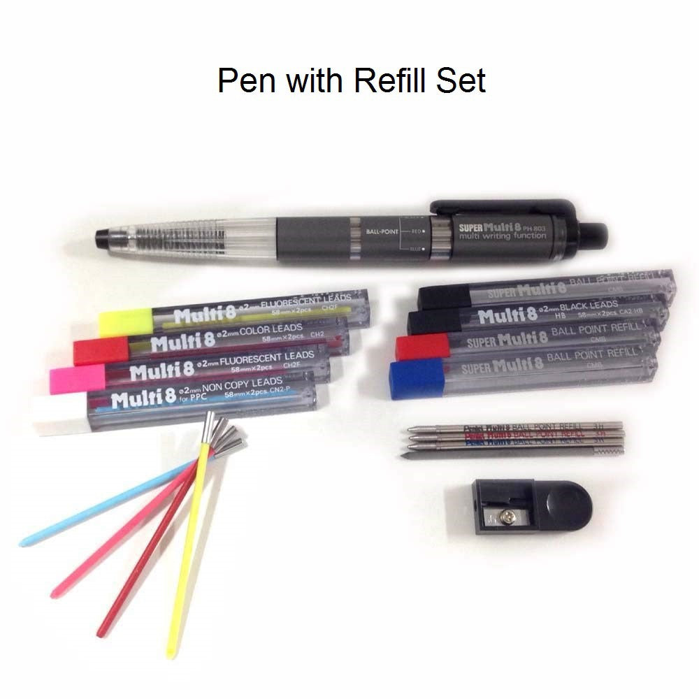 Pentel Super Multi 8 0.7 mm Ballpoint Pen 2 mm Lead Holder (japan import) Multi8 PH803