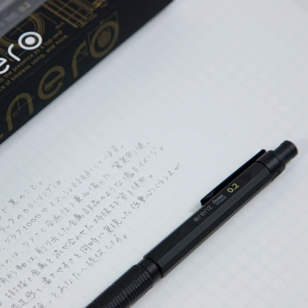 Pentel Orenz Nero Mechanical Drafting Pencil (0.2mm, 0.3mm, 0.5mm) Spring loaded Metal Auto Feed