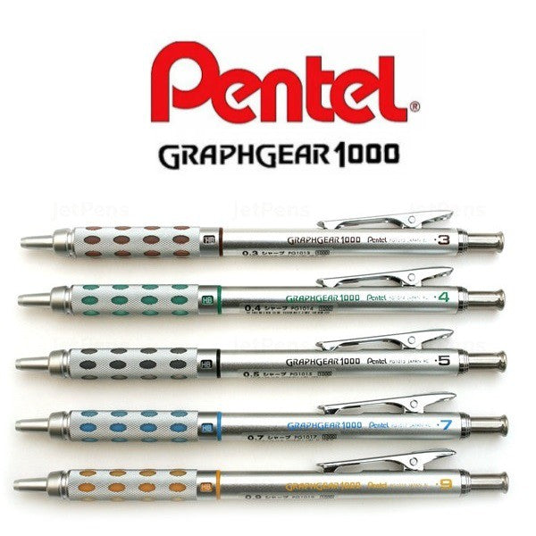 Japan Version Pentel Graph Gear 1000 Drafting Mech Pencil PG1015 0.3 0.4 0.5 0.7 0.9mm Graphgear 1000