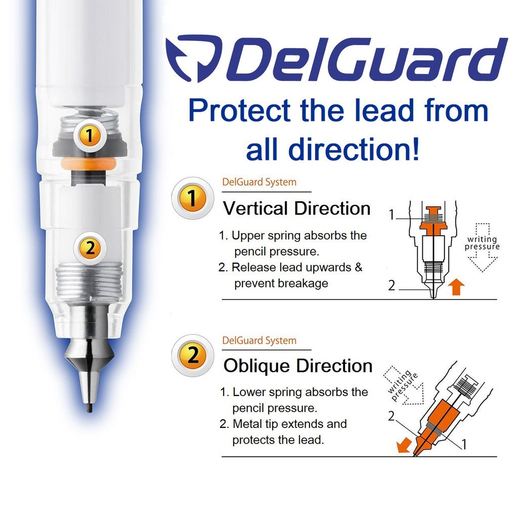 Limited Edition - Zebra DelGuard Type Lx Mechanical Pencil - Metal Grip