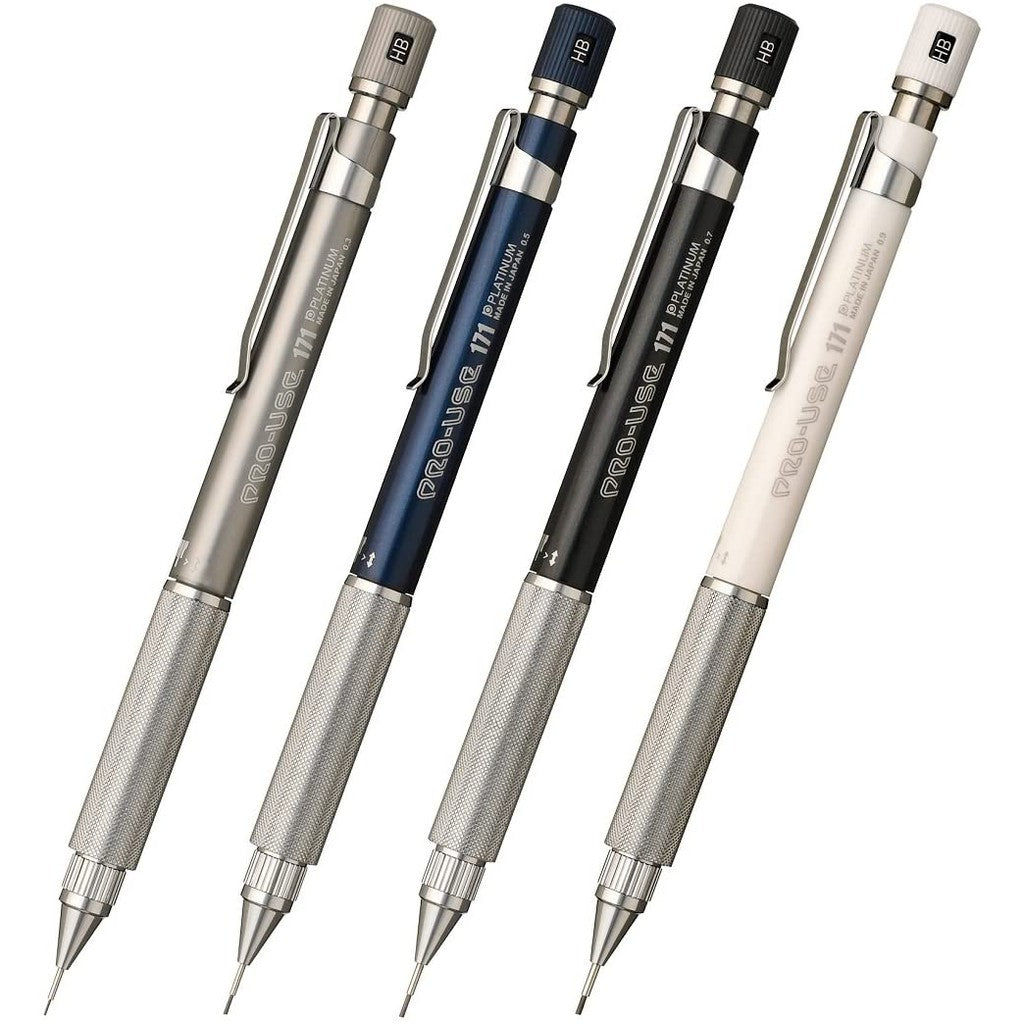 Platinum Pro-Use 171 Drafting Pencil Metal Grip Professional Mechanical Pencil (0.3mm 0.5mm 0.7mm 0.9mm)