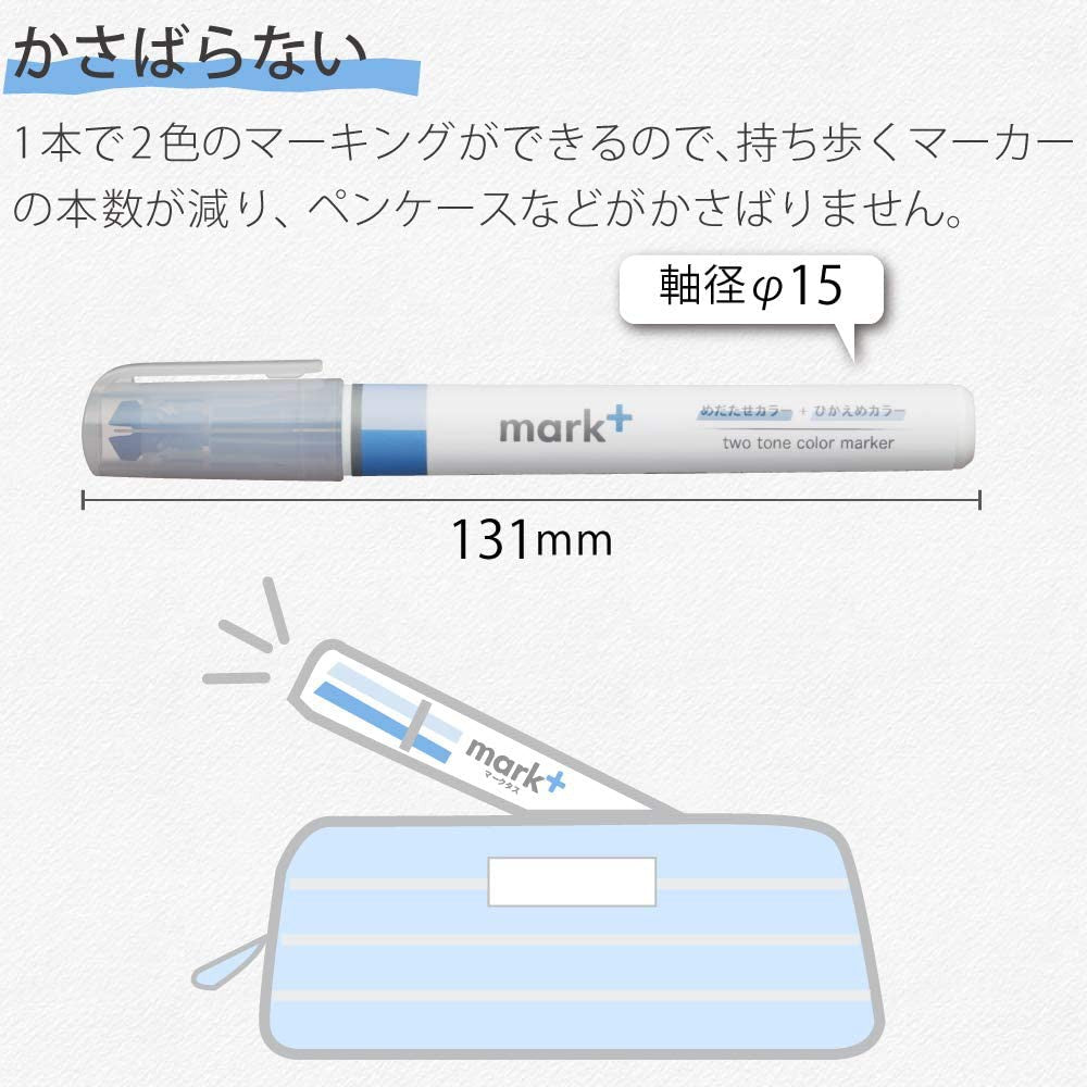 Kokuyo Mark+ Two Tone Color Marker PM-MT100-5S
