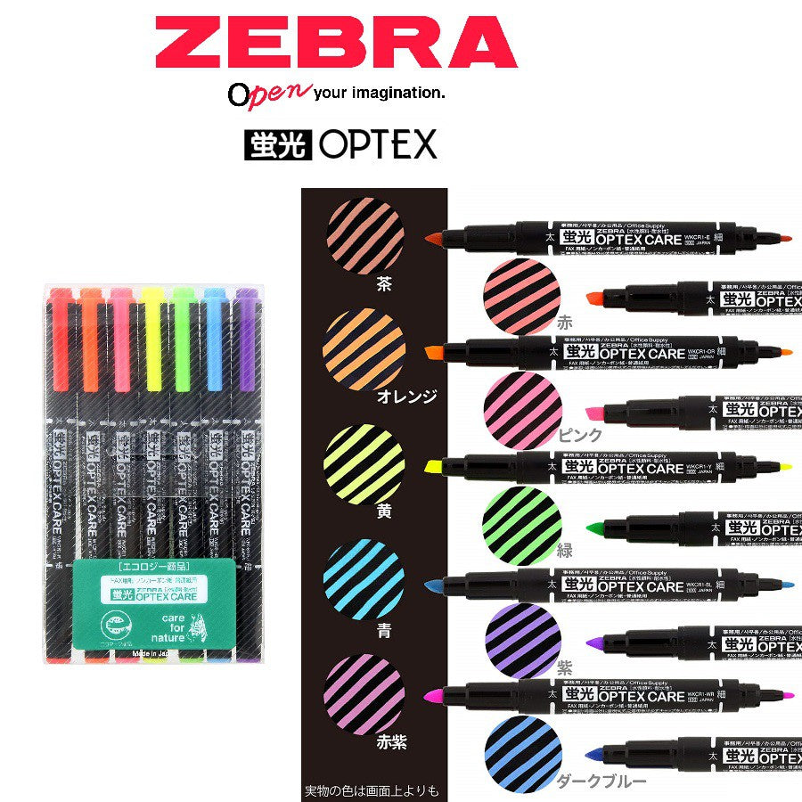 Zebra Highlighter Optex Care - Japan Edition Water Proof Light Resistant Double Sided Bight