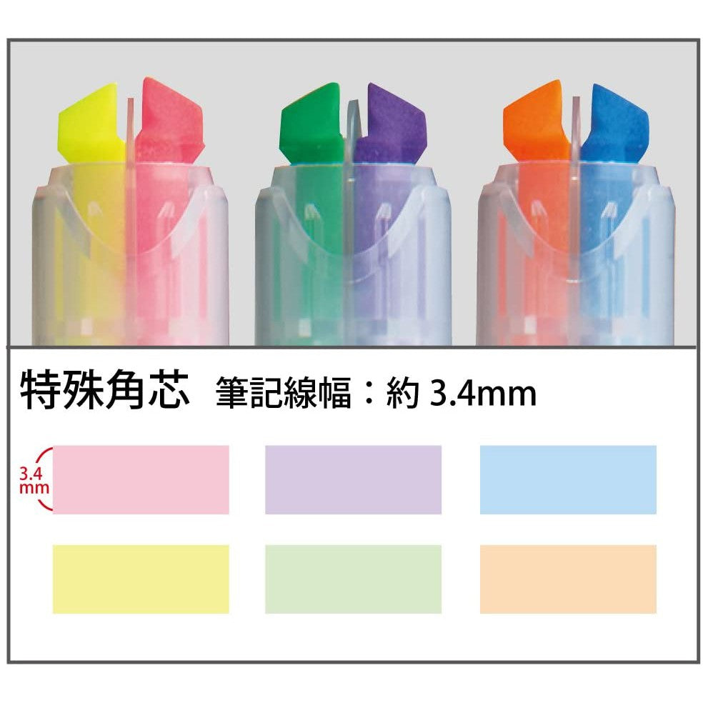 Kokuyo Beetle Tip Dual Color Highlighter Marker (3pcs pack) PM-L303/PM-L313