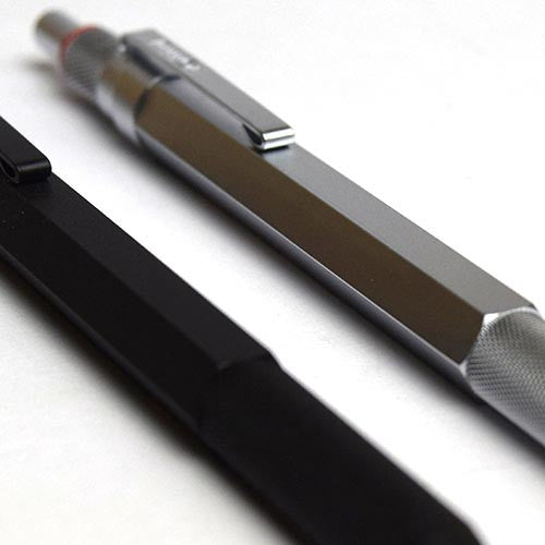 rOtring 600 3-in-1 Multi Function Ballpoint Pen (Black, Red ink) Mechanical Pencil (0.5mm) Full Metal rotring