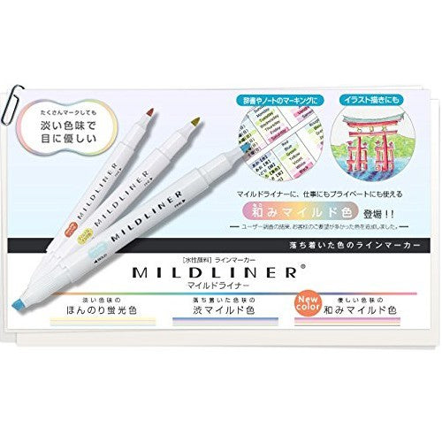 Zebra Mildliner Double Sided Highlighter Set Green Pack