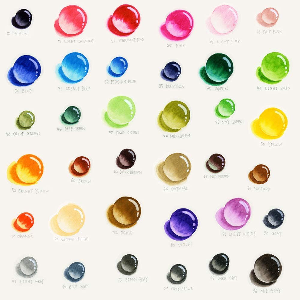 Kuretake ZIG Clean Color Real Brush Pen - 6 / 12 / 24 / 36 / 48 / 60 / 90 Color Set