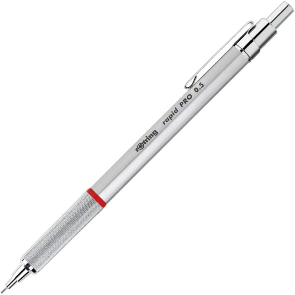 rOtring Rapid Pro Full Metal Drafting Pencil (0.5, 0.7, 2.0 mm) Ballpoint Pen (1.0mm) Black/Silver RapidPro rotring