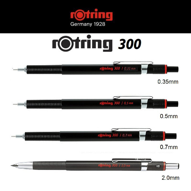 Rotring 300 Drafting Pencil Black Body (0.35mm, 0.5mm, 0.7mm, 2.0mm) rotring