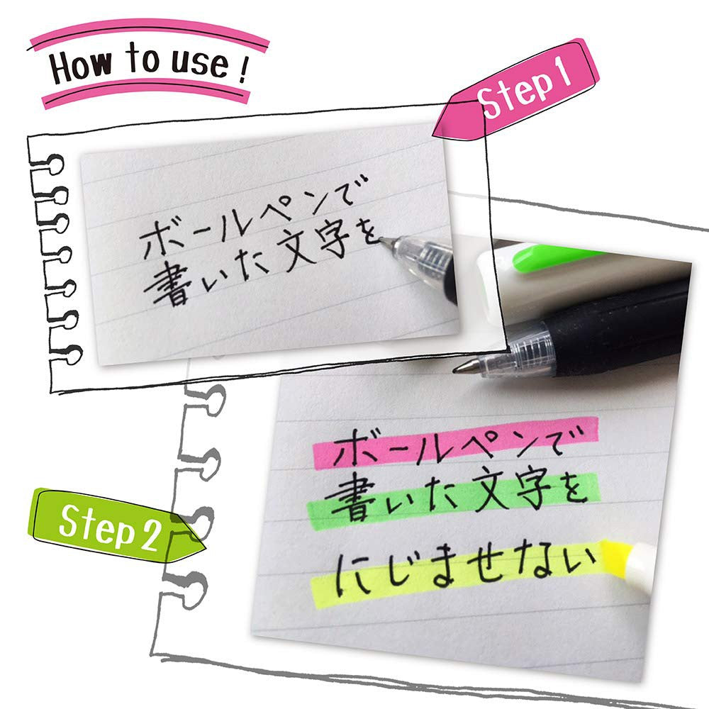 Zebra Justfit Mojini Line Non Smear Highlighter - 3 Color or 5 Color Set