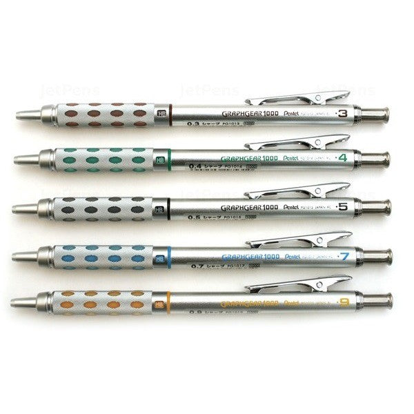 Japan Version Pentel Graph Gear 1000 Drafting Mech Pencil PG1015 0.3 0.4 0.5 0.7 0.9mm Graphgear 1000