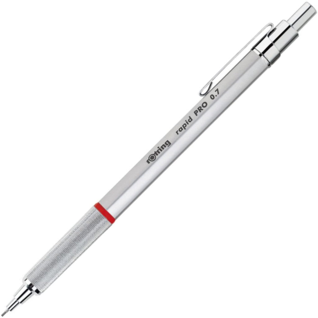 rOtring Rapid Pro Full Metal Drafting Pencil (0.5, 0.7, 2.0 mm) Ballpoint Pen (1.0mm) Black/Silver RapidPro rotring