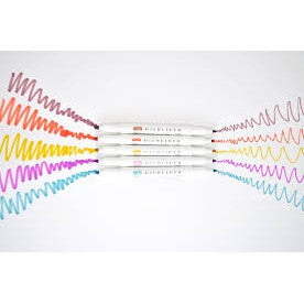 Original Japan Zebra Mildliner Double Sided Highlighter Set - Pack of 5 Colors