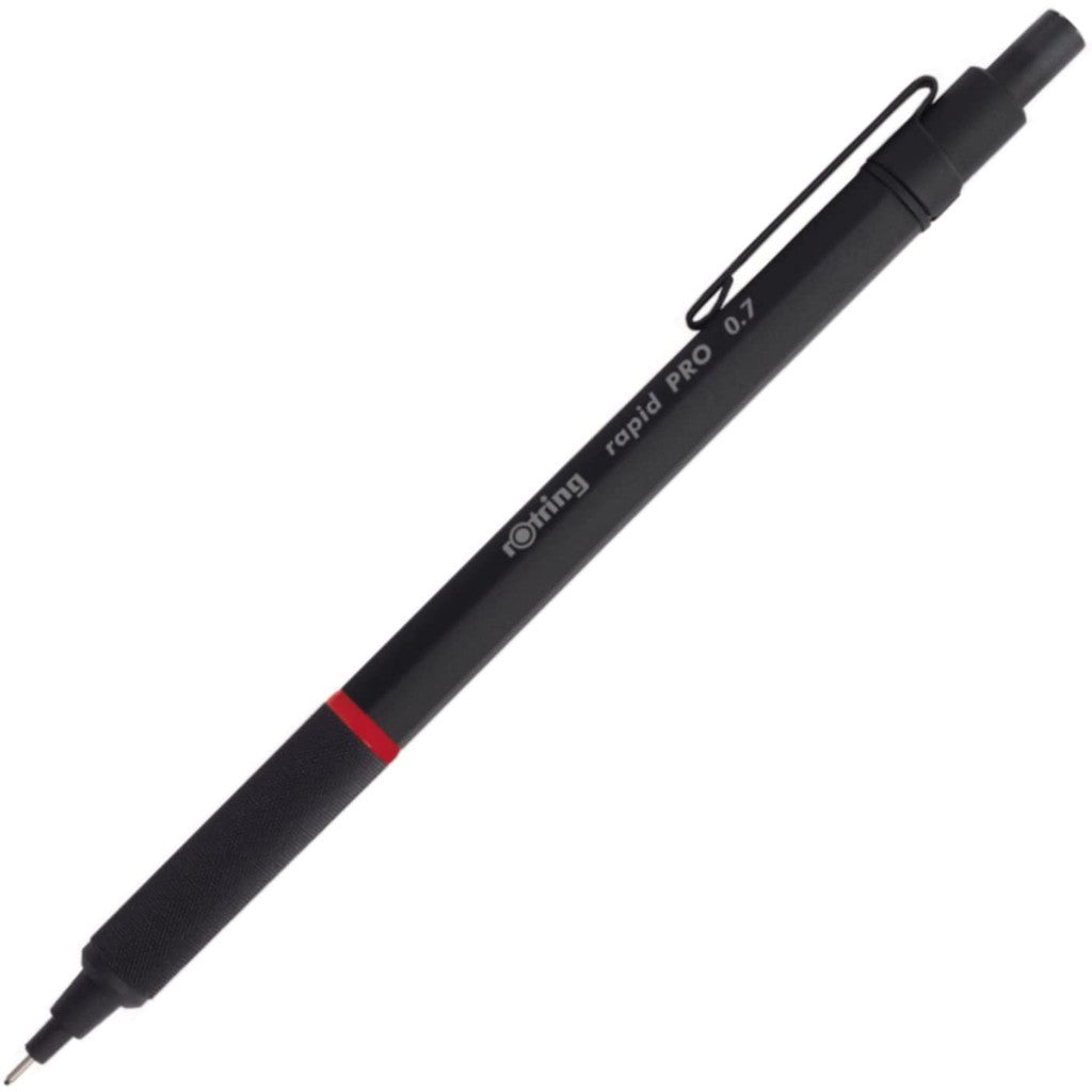 rOtring Rapid Pro Full Metal Drafting Pencil (0.5, 0.7, 2.0 mm) Ballpoint Pen (1.0mm) Black/Silver RapidPro rotring