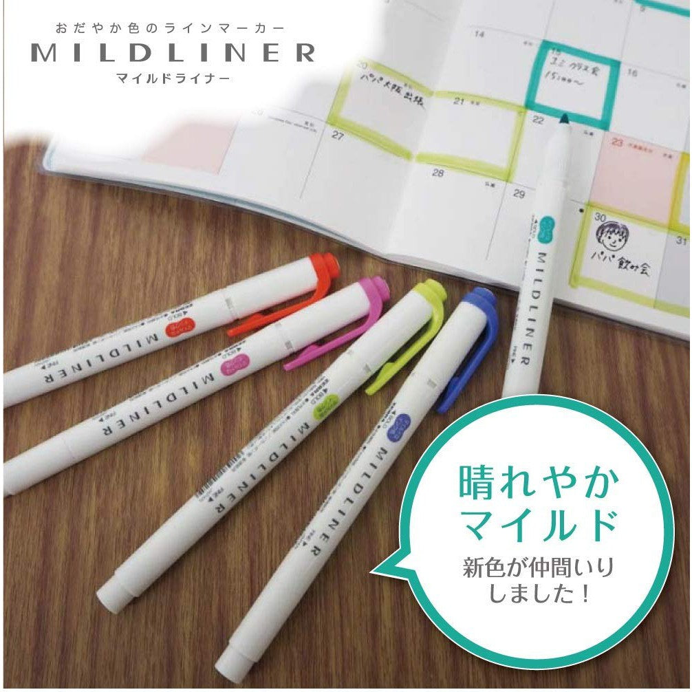 Zebra Mildliner Double Sided Highlighter Set Green Pack