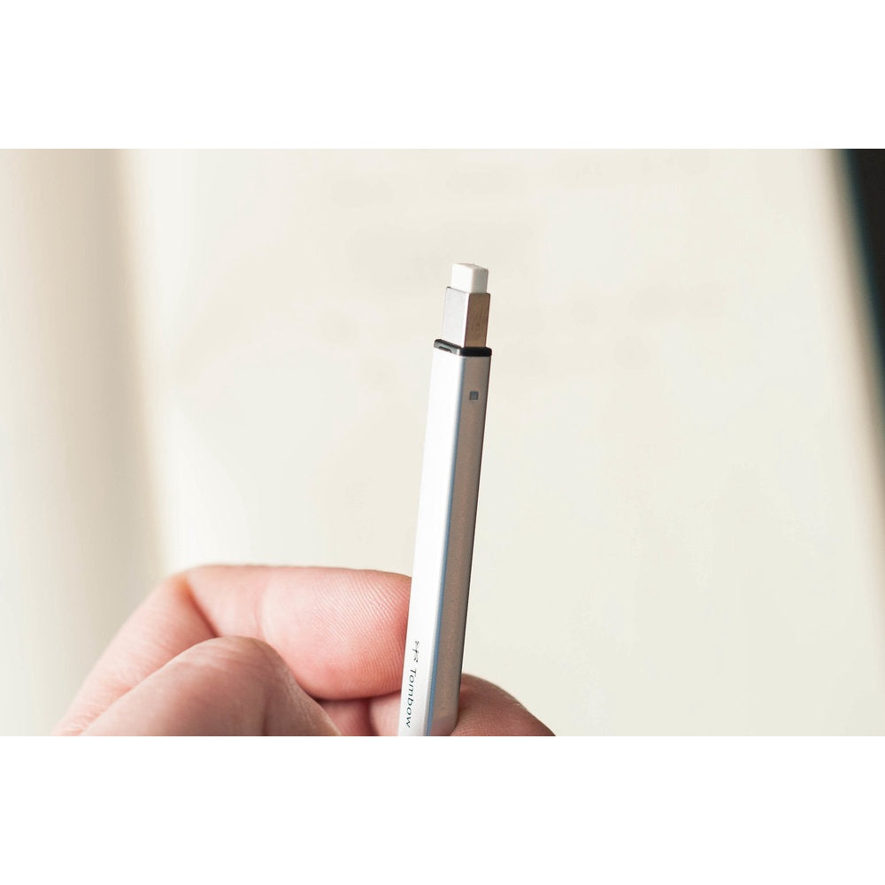 Tombow Mono Zero Metal Type EH-KUMS Retractable Eraser - Silver