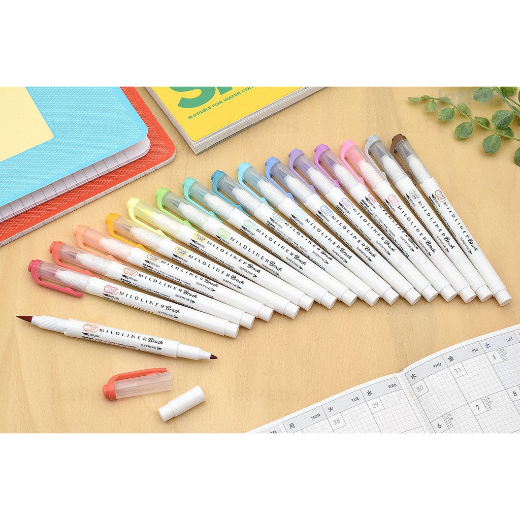 Original Mildliner Brush (Zebra) Double-Sided Highlighter Brush - Brush / Extra Fine