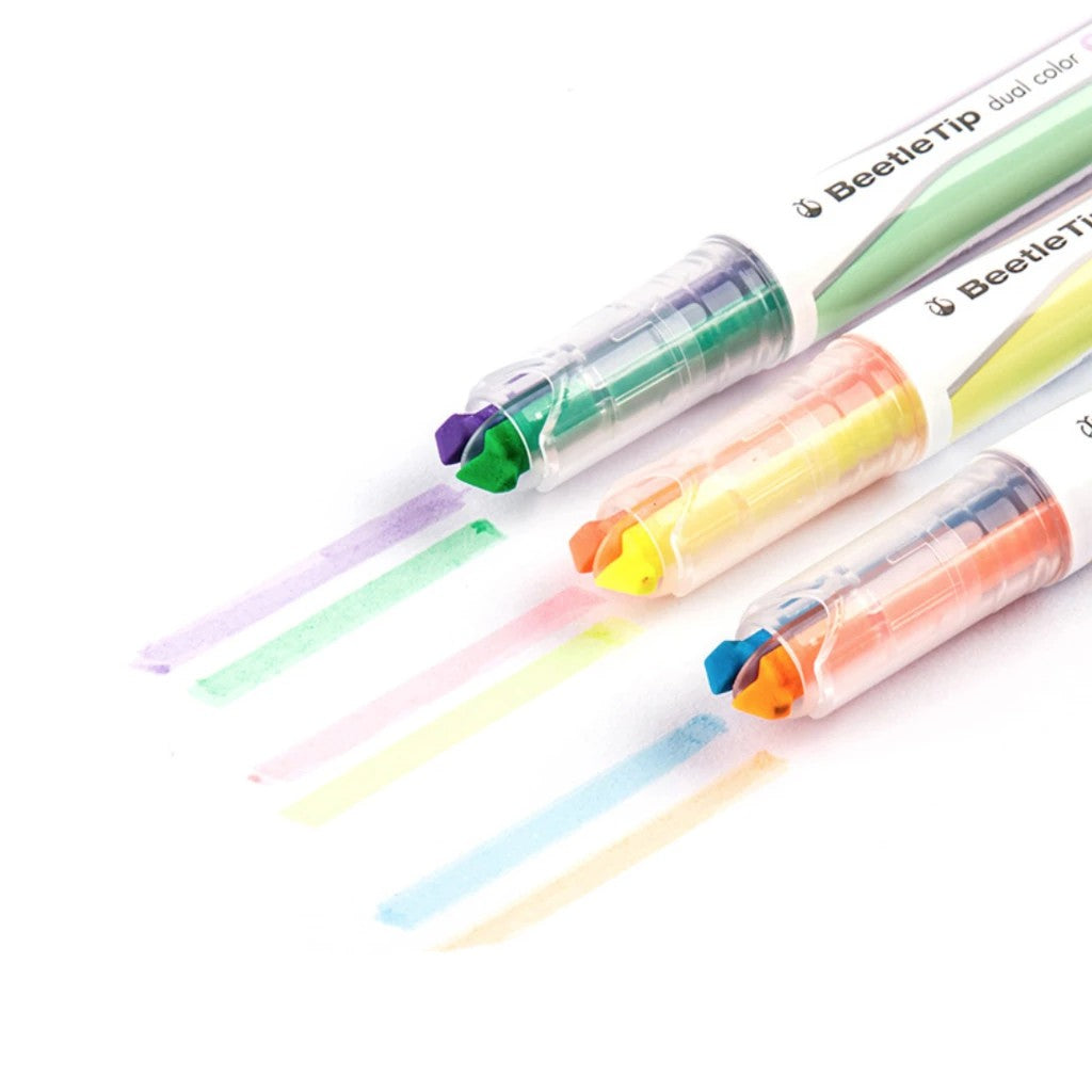Kokuyo Beetle Tip Dual Color Highlighter Marker (3pcs pack) PM-L303/PM-L313