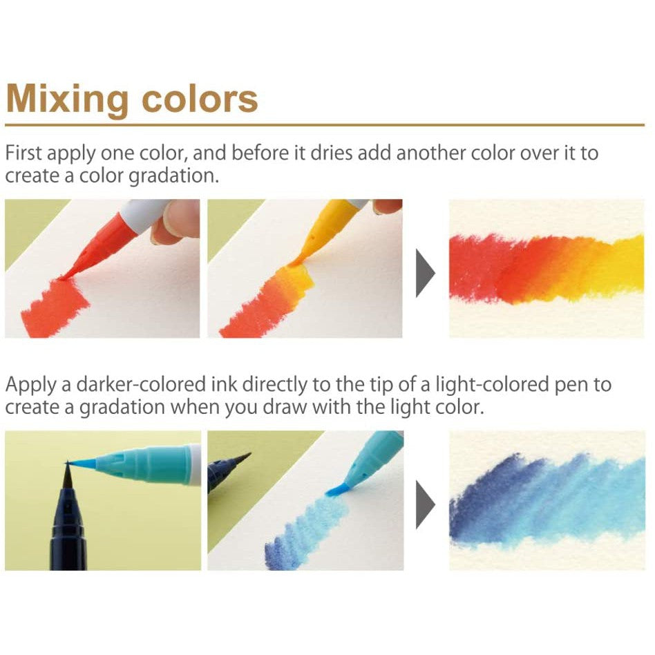 Kuretake ZIG Clean Color Real Brush Pen - 6 / 12 / 24 / 36 / 48 / 60 / 90 Color Set