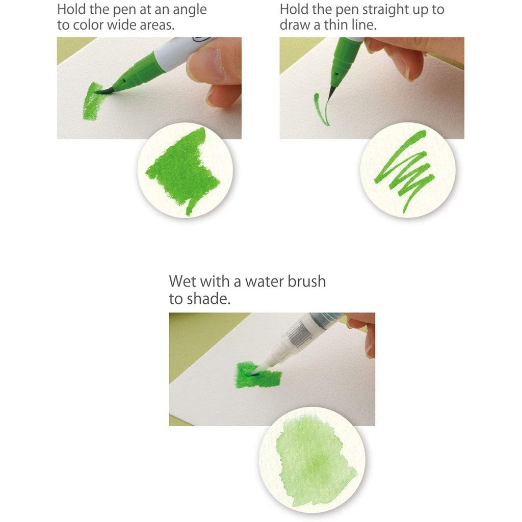 Kuretake ZIG Clean Color Real Brush Pen - 6 / 12 / 24 / 36 / 48 / 60 / 90 Color Set