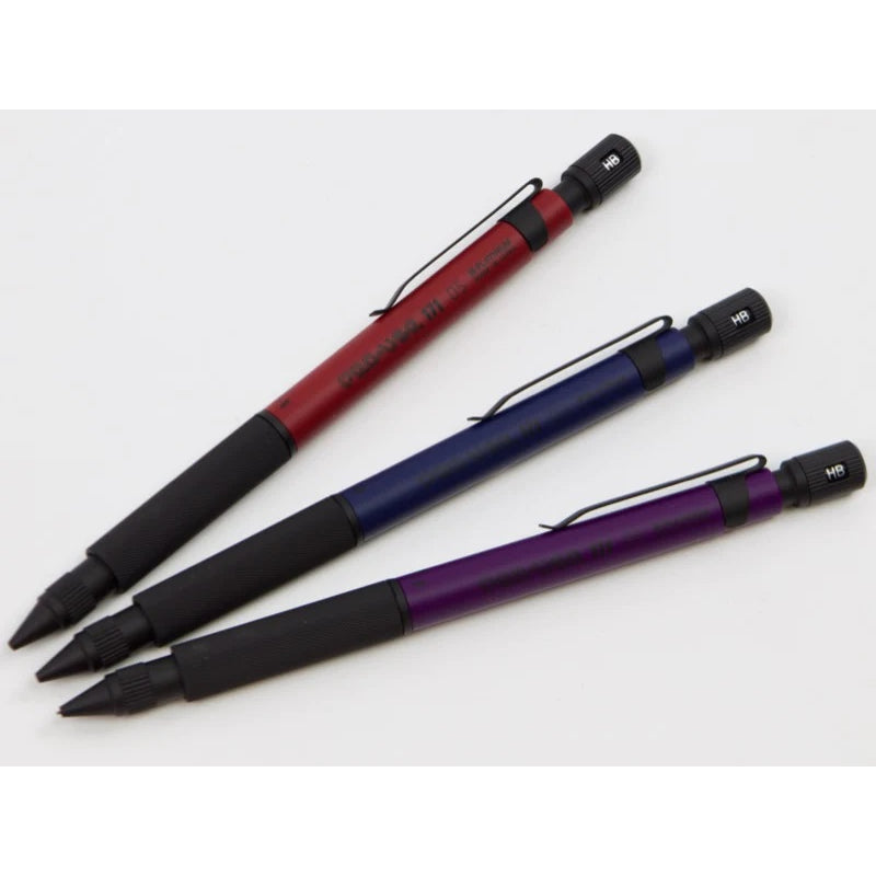 Special Edition Platinum Pro-Use 171 Red, Violet, Navy Drafting Pencil Metal Grip Professional Mechanical Pencil (0.5mm)