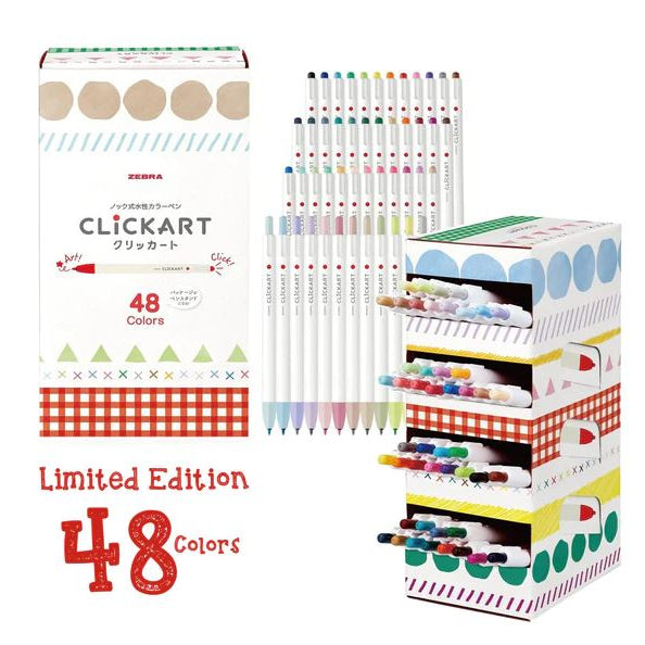 Zebra ClickArt Pen Fine Liner Marker Water Based Set 12pcs 36pcs 48 pcs limited edition Click Art