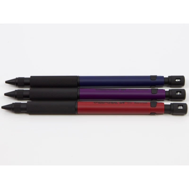 Special Edition Platinum Pro-Use 171 Red, Violet, Navy Drafting Pencil Metal Grip Professional Mechanical Pencil (0.5mm)