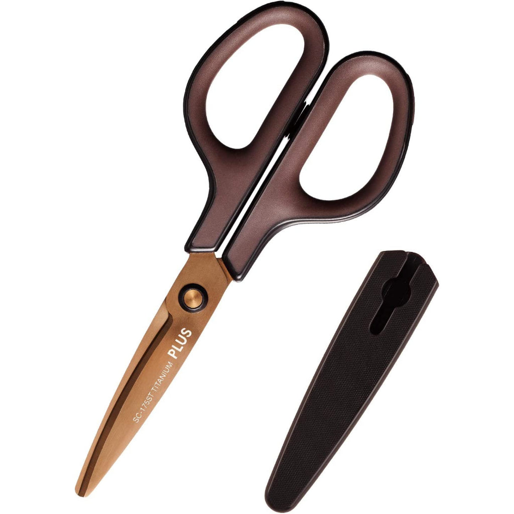 PLUS Scissors - Fit Cut Curve Titanium Coated Nonstick, Anti Rust, Durable, Japan