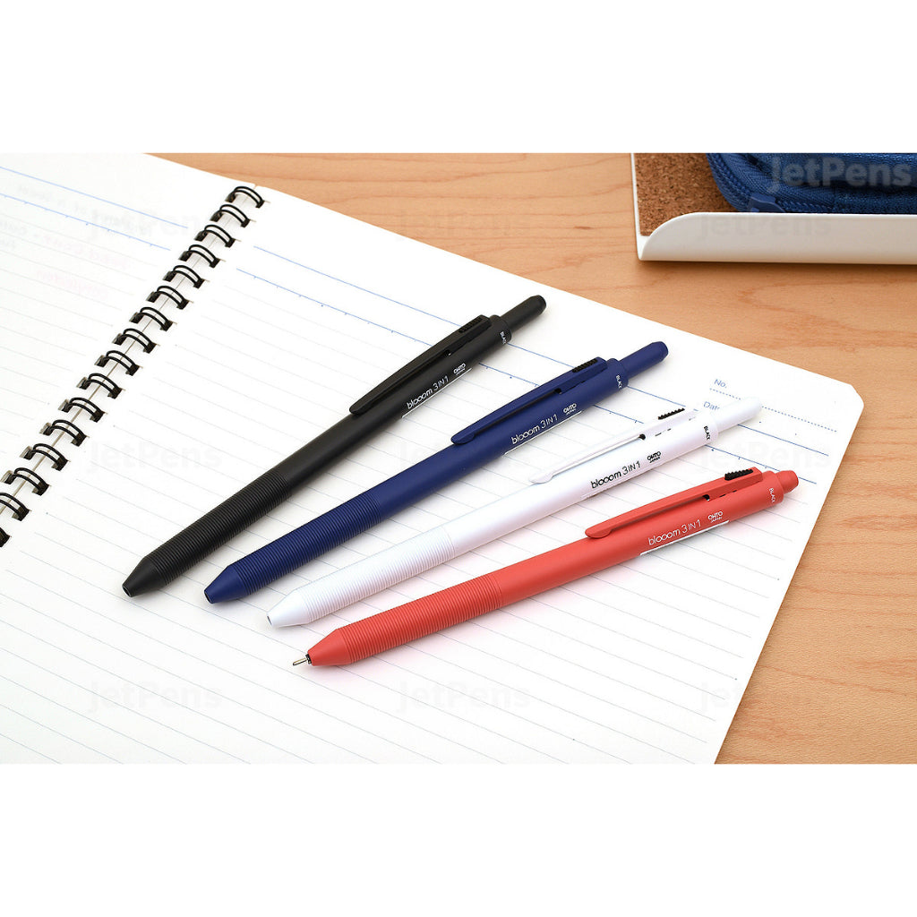 Ohto Bloom 3-in-1 2 Color 0.7 mm Ballpoint Multi Pen + 0.5 mm Pencil Premium Japan