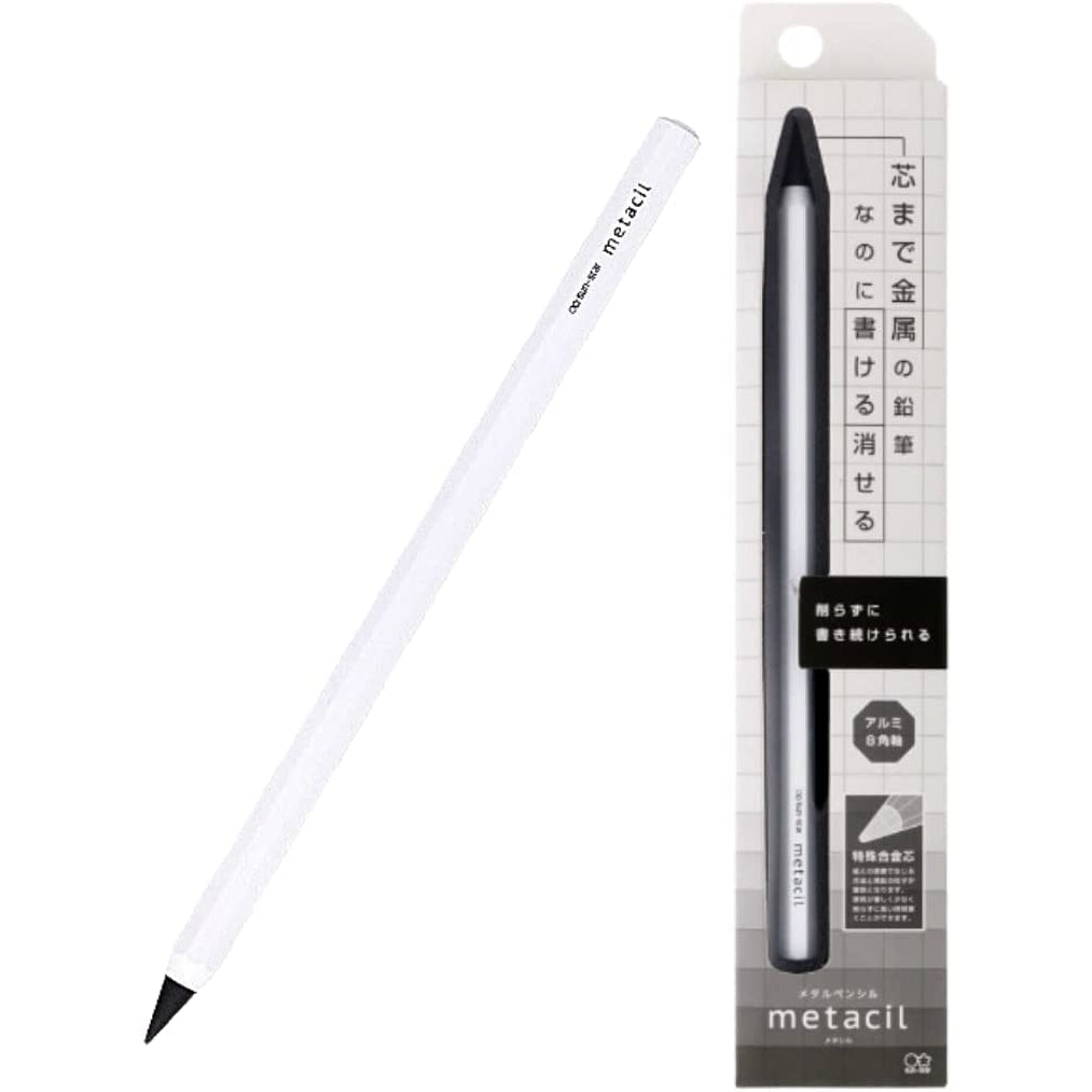 Metacil Non sharpening Metal Pencil (Metal Body) for Artist Drawing, Sketching SUN-STAR Stylish Japan premium