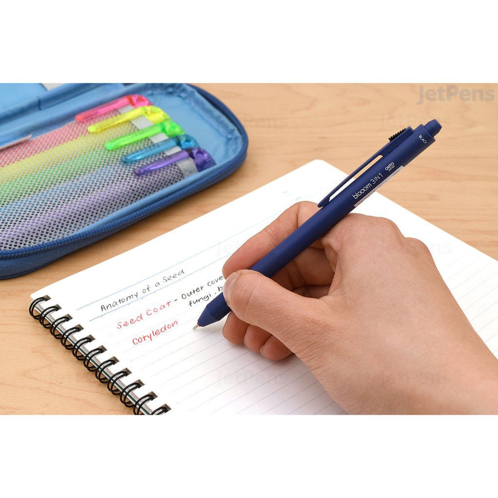 Ohto Bloom 3-in-1 2 Color 0.7 mm Ballpoint Multi Pen + 0.5 mm Pencil Premium Japan